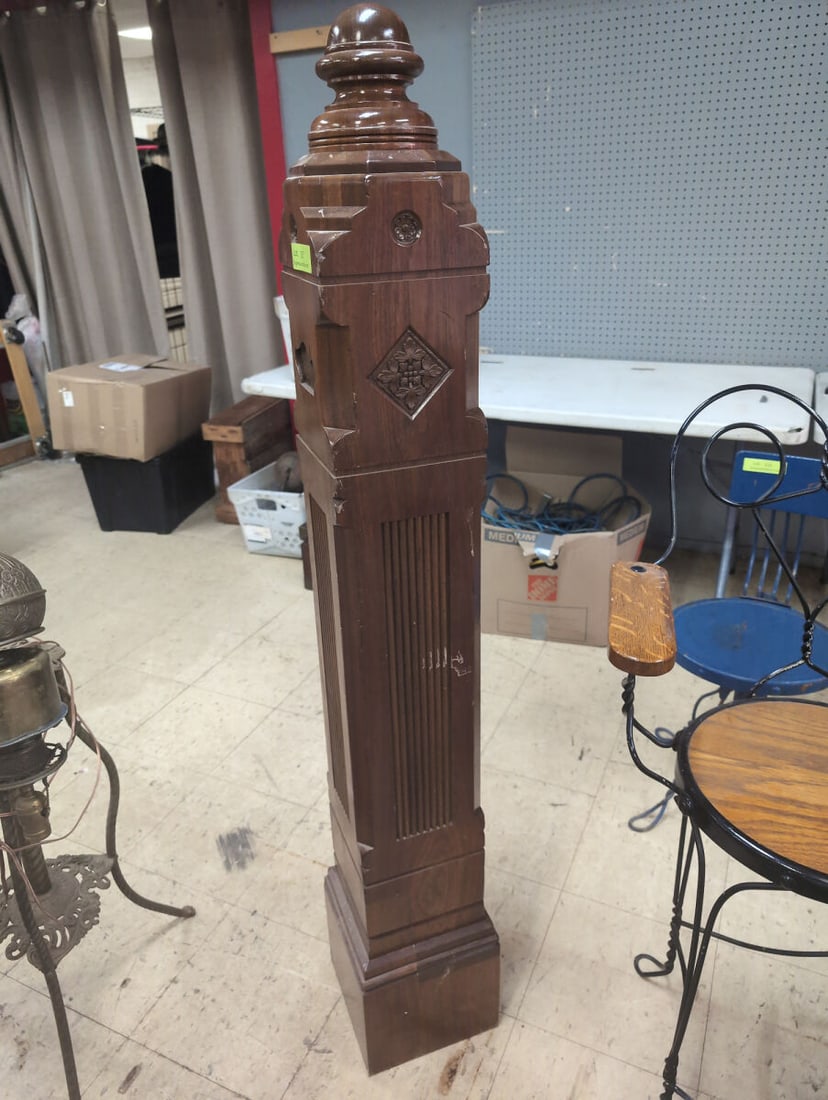 Large Carved Wooden Architectural Stair Newel Post (1 of 2)