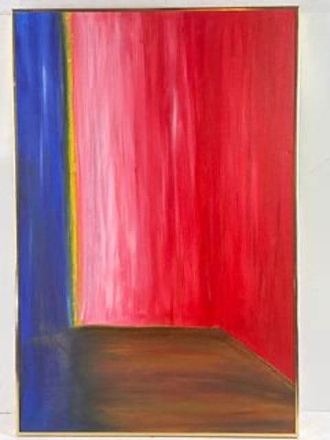 L. Veit Original Painting: Lawrence Veit 1998 Original acrylic on canvas in gold metal frame. Signed in Verso. The Artist Lawrence Veit. Mr Veit is an award winning, well traveled artist with an interesting background. Dimensio