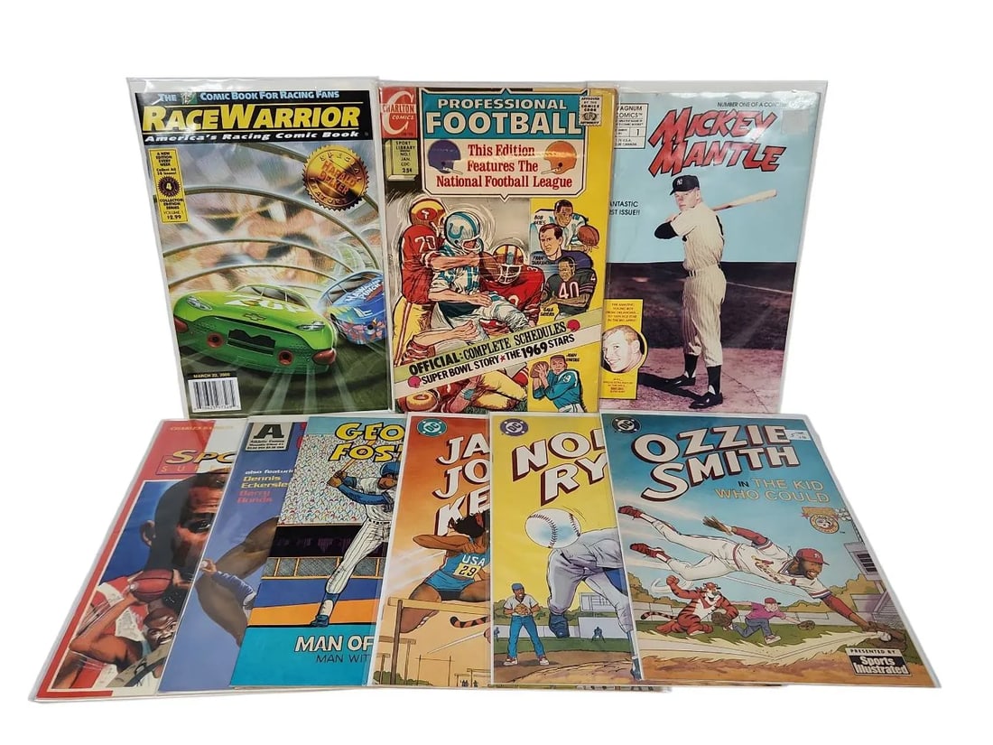 Assorted Sports Comics Featuring Mickey Mantle, Nolan Ryan, & More (1 of 3)