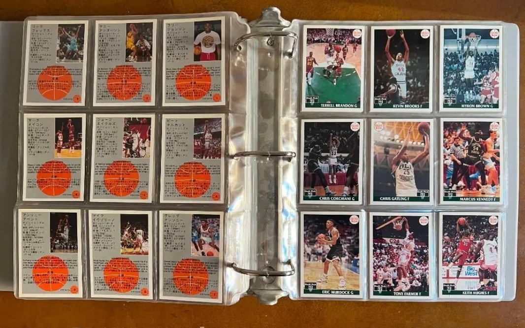 vintage NBA, trading cards, front row, Japanese edition, one binder approximately 50 (1 of 5)