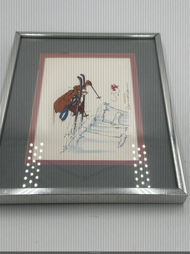 Framed Ski Bear Artwork by Robert B. McCarty (1 of 1)