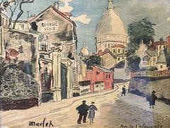 Charming Framed Paris Street Scene 18th Arrondissement Print (1 of 1)