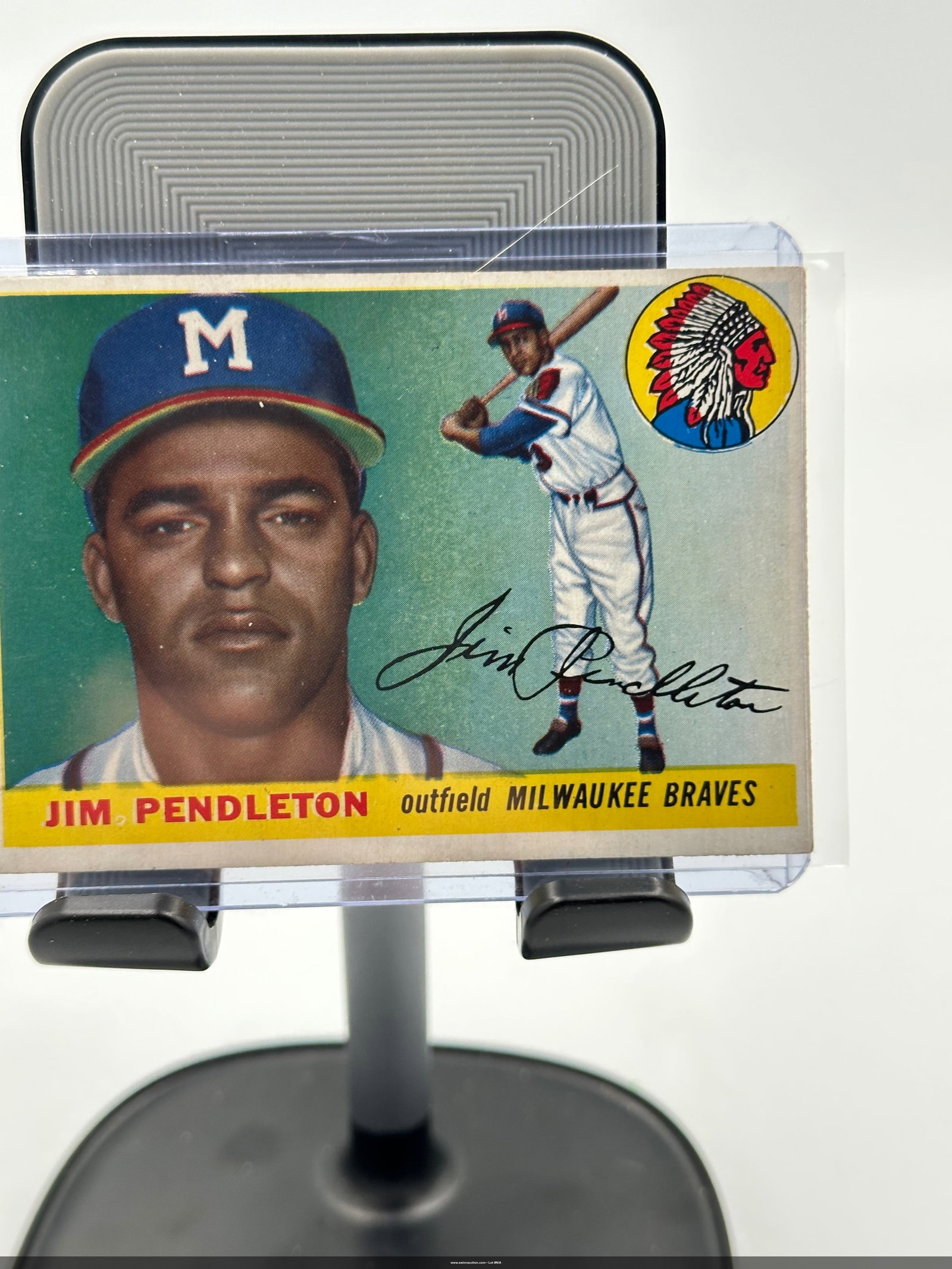 Vintage 1955 Jim Pendleton Milwaukee Braves Baseball Card (1 of 2)