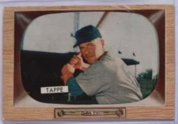 1955 Bowman Baseball Card - Elvin Tappe (1 of 2)