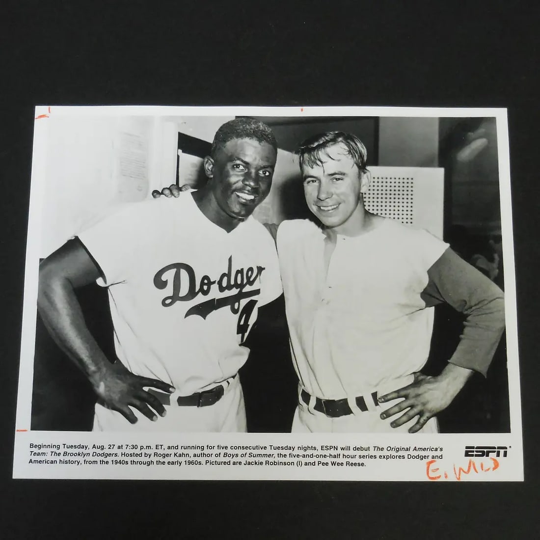 JACKIE ROBINSON AND PEE WEE REESE ESPN PUBLICITY DOCUMENTARY PHOTO DODGERS (1 of 1)
