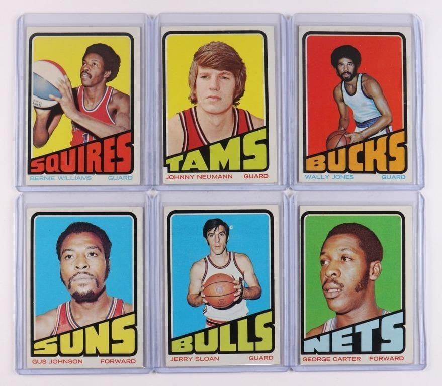 1971 - 1972 ABA Vintage BasketBall Card Lot: Includes a vintage 1972 Topps basketball card, specifically number 245, featuring the ABA Championship Game 5 between the New York Nets and Indiana Pacers.