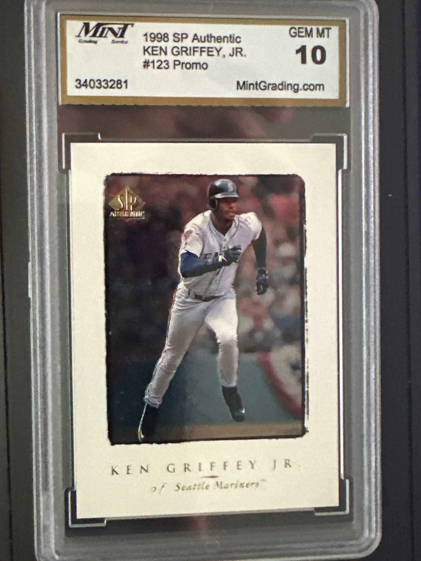 1998 SP Authentic Ken Griffey Jr. Promo Card (1 of 2)