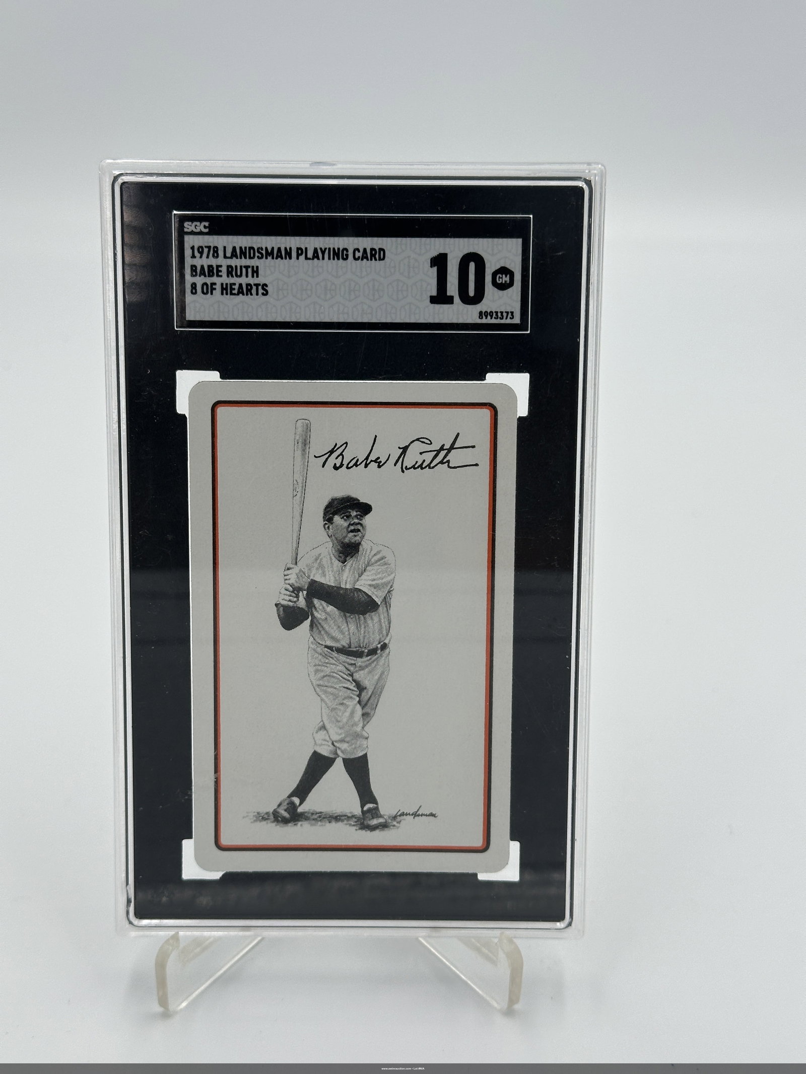 1978 Babe Ruth Landsman Playing Card - 8 of Hearts Graded 10 (1 of 2)