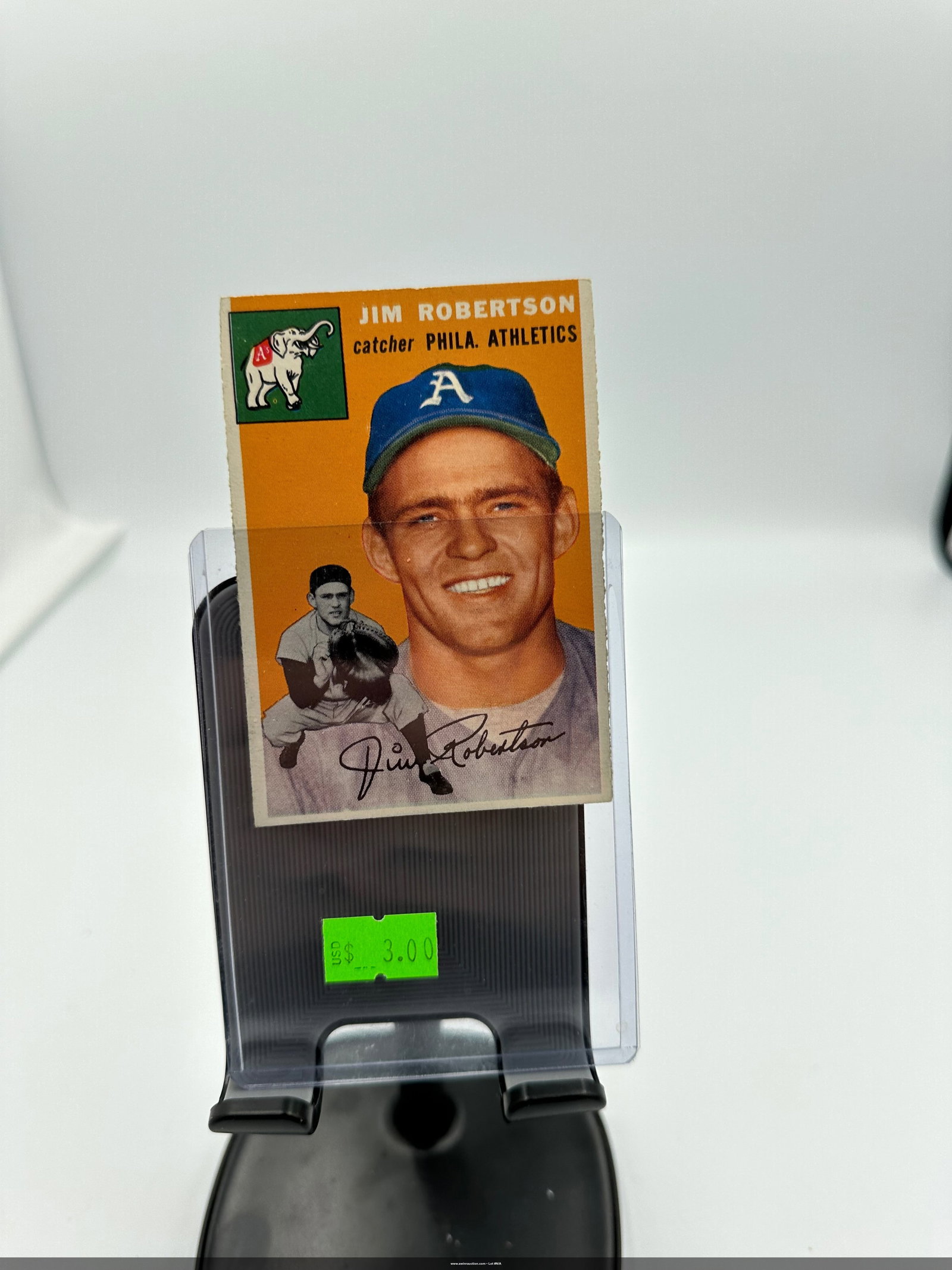 Jim Robertson 1952 Philadelphia Athletics Baseball Card (1 of 2)