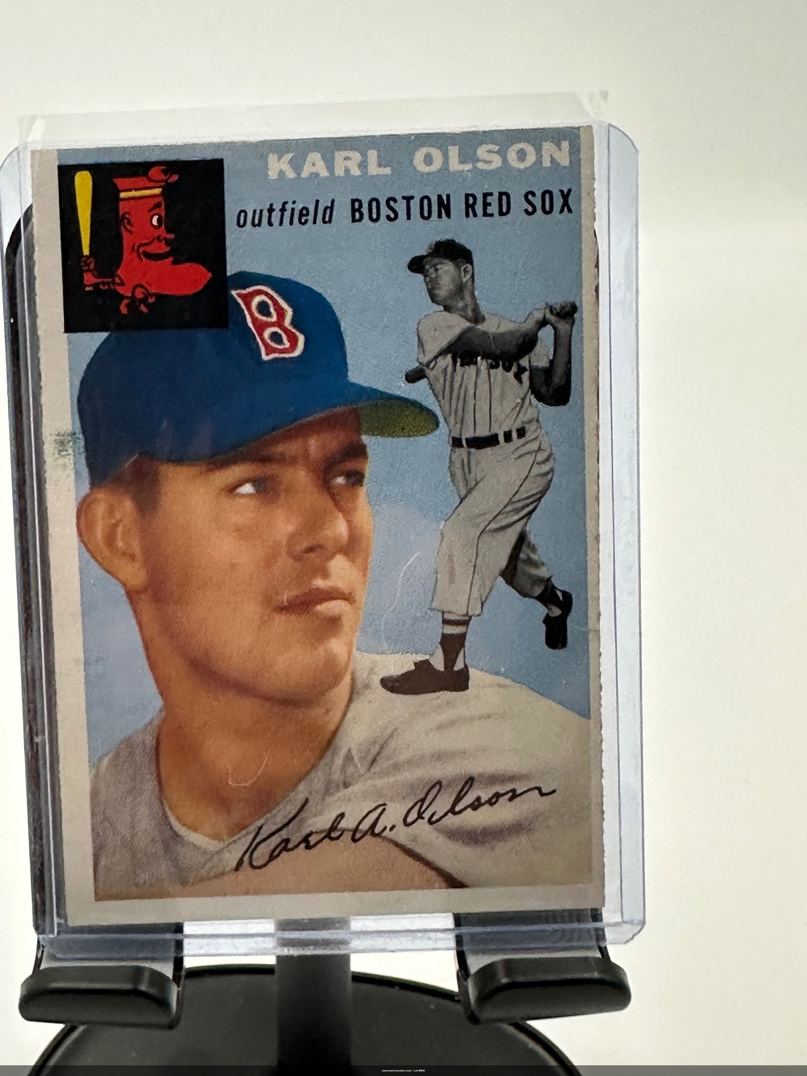 1954 Topps Karl Olson Boston Red Sox Baseball Card (1 of 2)