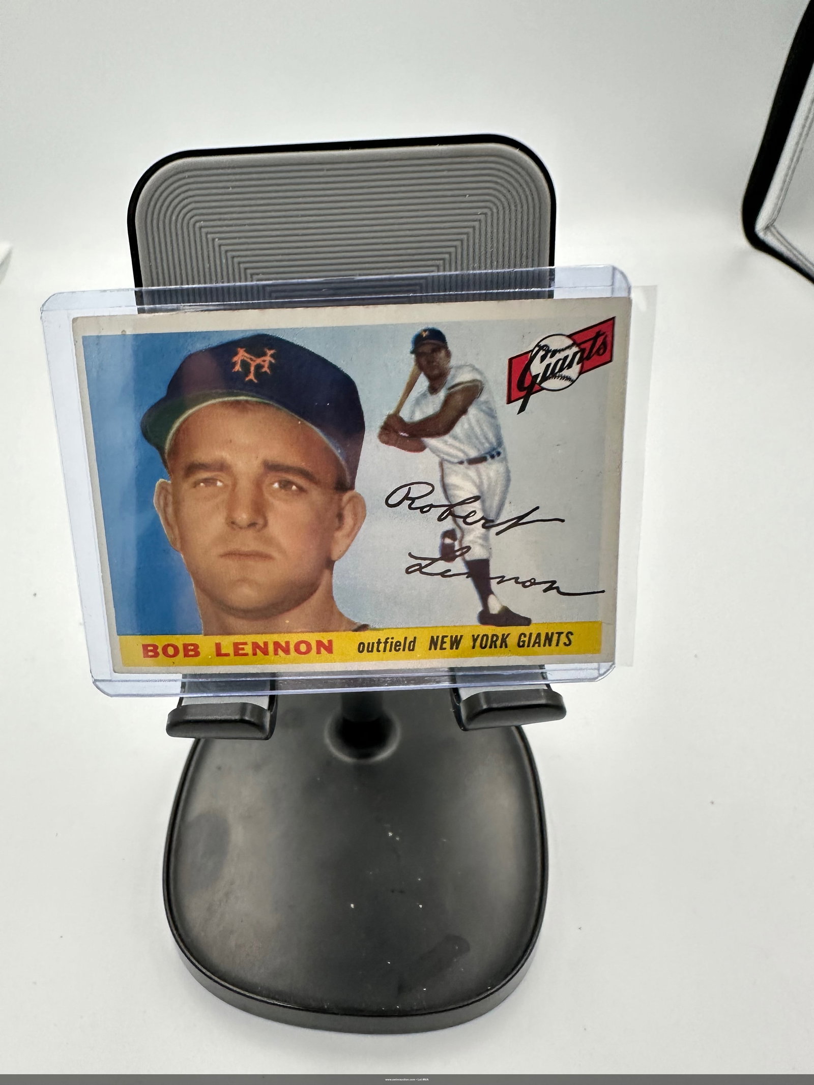 Vintage 1955 Bob Lennon New York Giants Baseball Card (1 of 2)