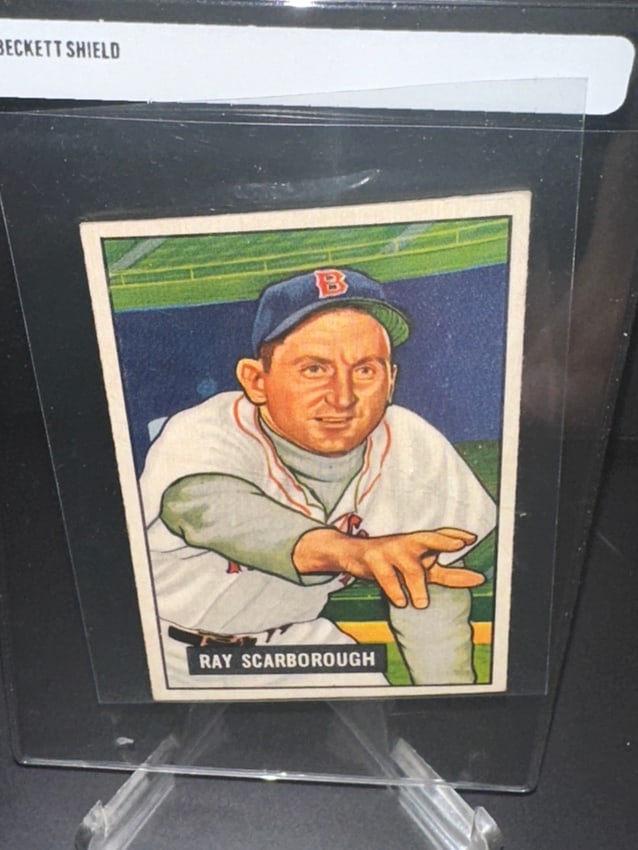 1951 Bowman Ray Scarborough Baseball Card (1 of 2)