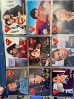 Vintage 1995 Lois & Clark The New Adventure of Superman Trading Cards: A binder of the complete set of 1995 The New ADVENTURE of Superman Trading Cards 1-90. DC Comics. Near Mint - Great Condition