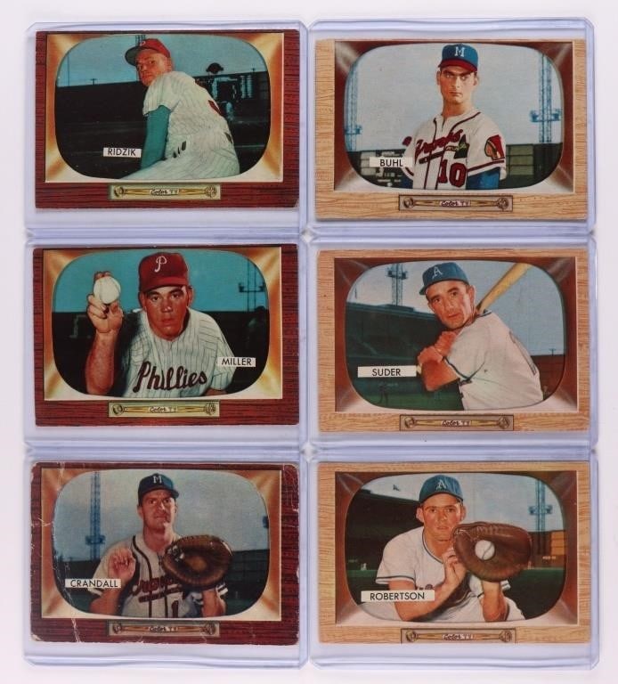 1955 Bowman Lot 6 Cards Total (1 of 2)
