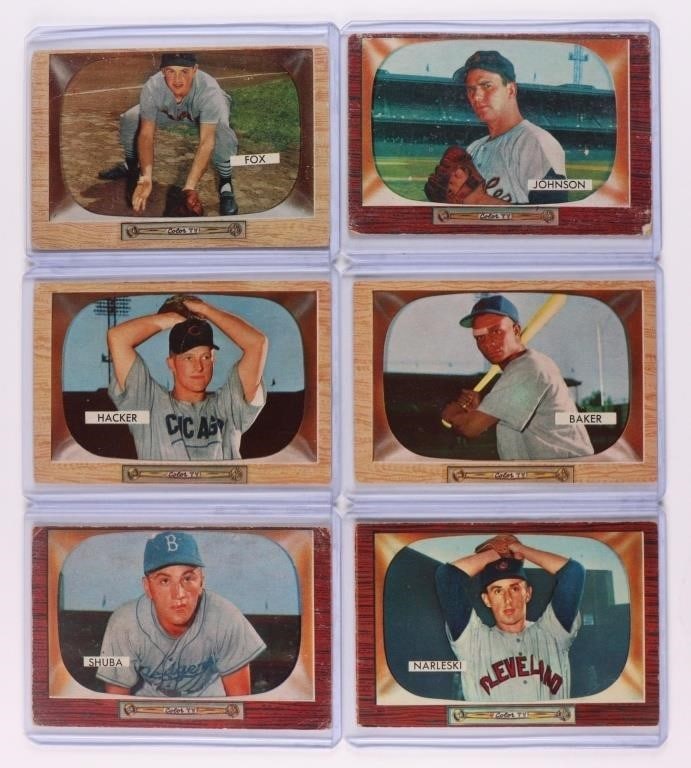 1955 Bowman Lot 6 Cards Total #2 (1 of 2)