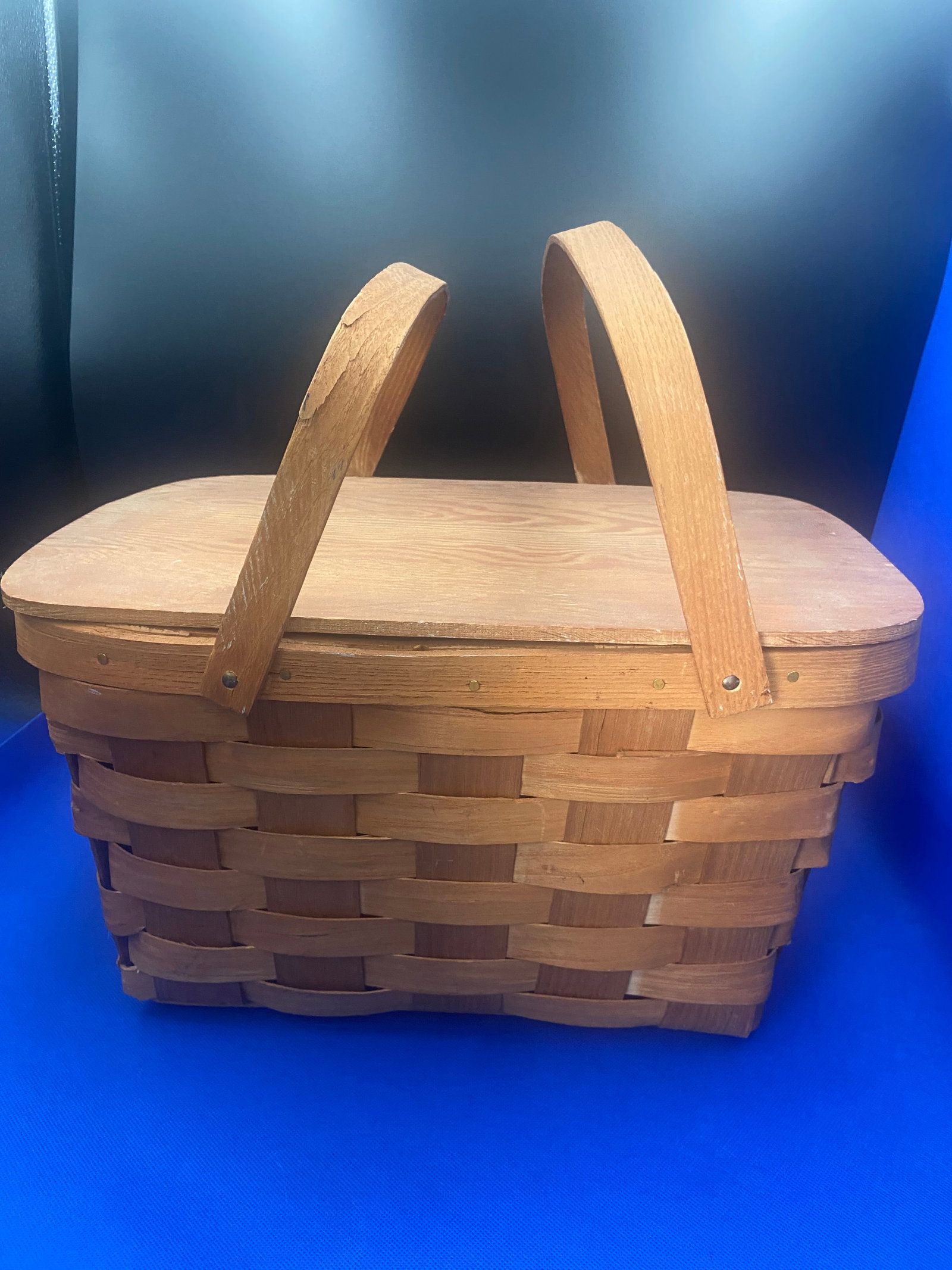 Vintage Wood Picnic Basket (1 of 3)