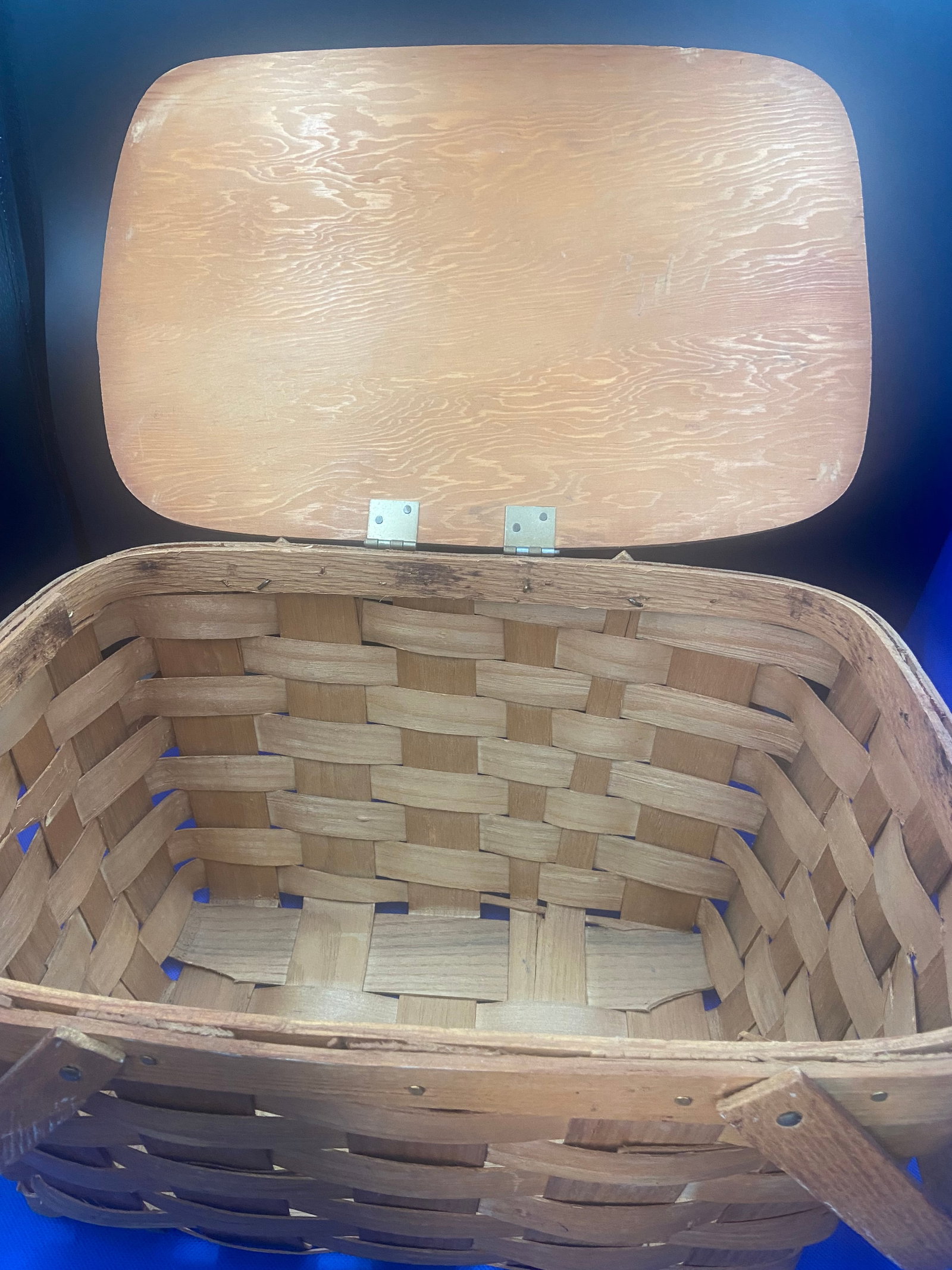 Vintage Wood Picnic Basket - 2