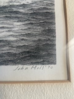 Vintage Framed John Moll 1970 Nautical Lithograph - 3