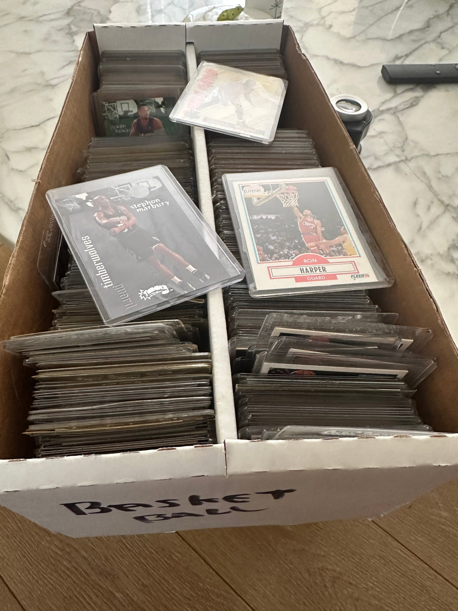Large Box of Top Loader BasketBall Cards: 100-300 Unsorted BasketballSports Card Top Loader Card Box