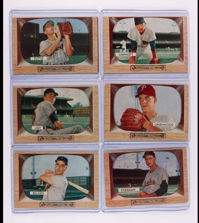 1955 Bowman Lot 6 Cards Total #4 (1 of 2)