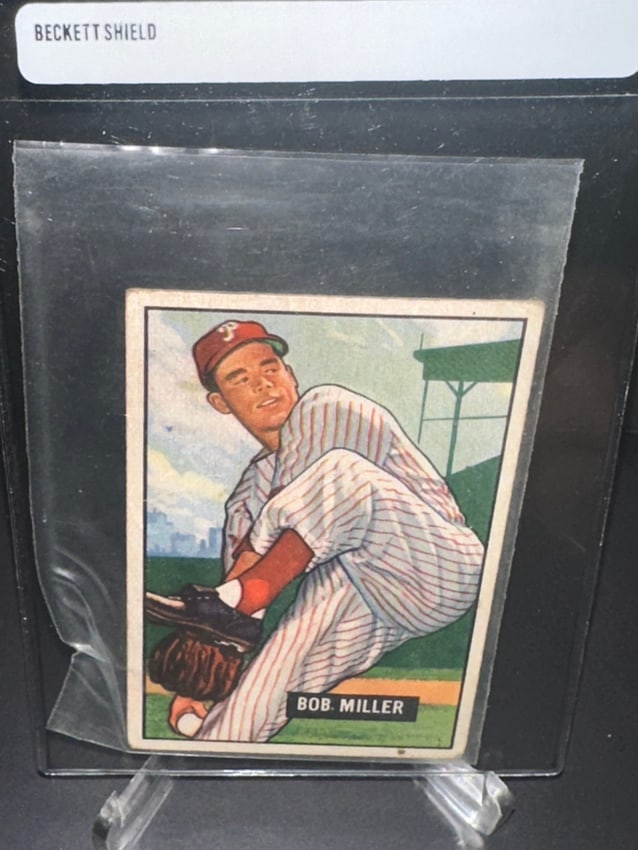 1951 Bowman Bob Miller Baseball Card (1 of 2)
