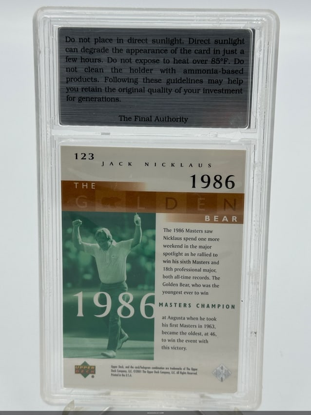 2001 Upper Deck Jack Nicklaus Sports Card - 2