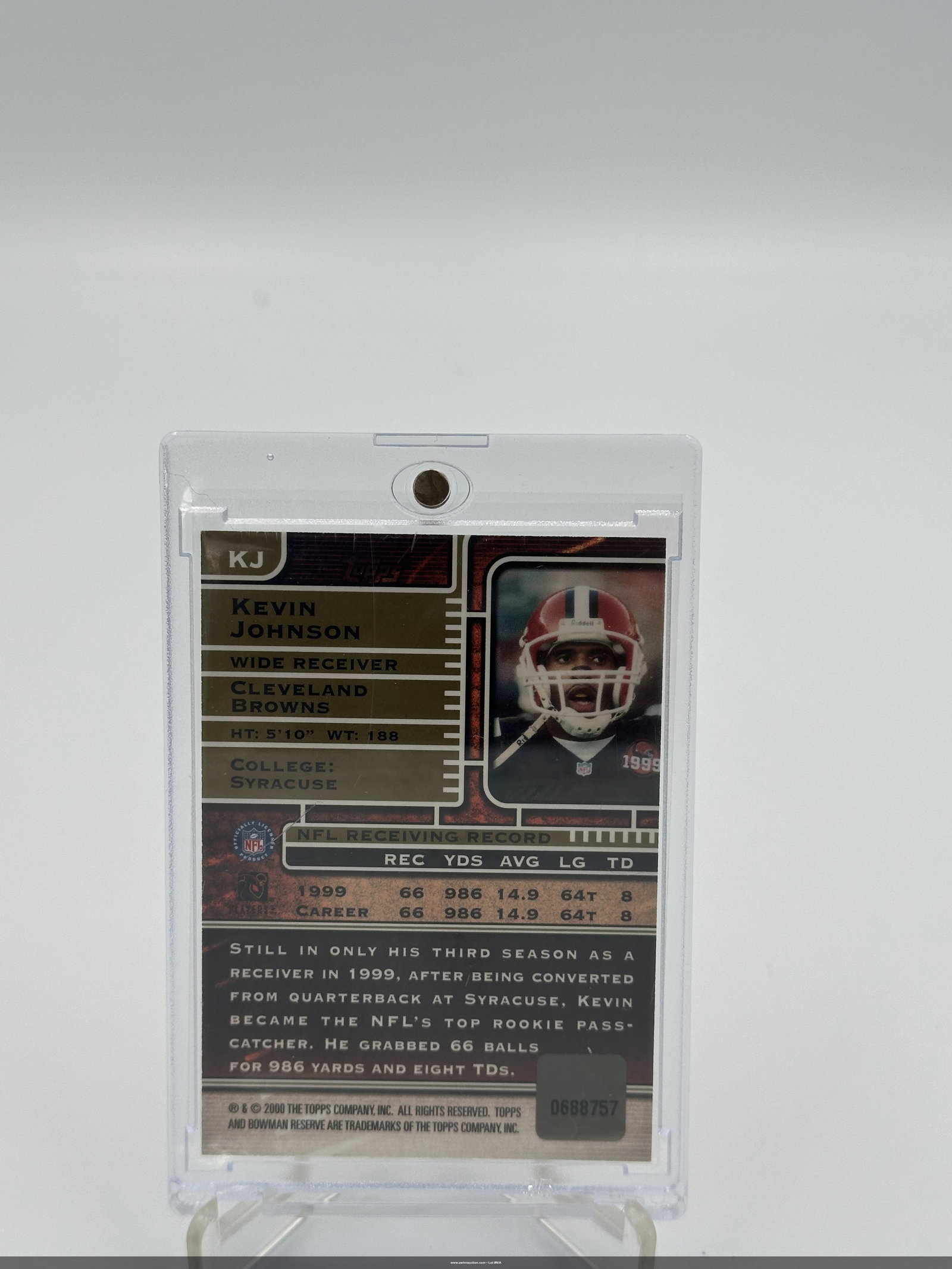 Kevin Johnson Autographed Football Card - 2