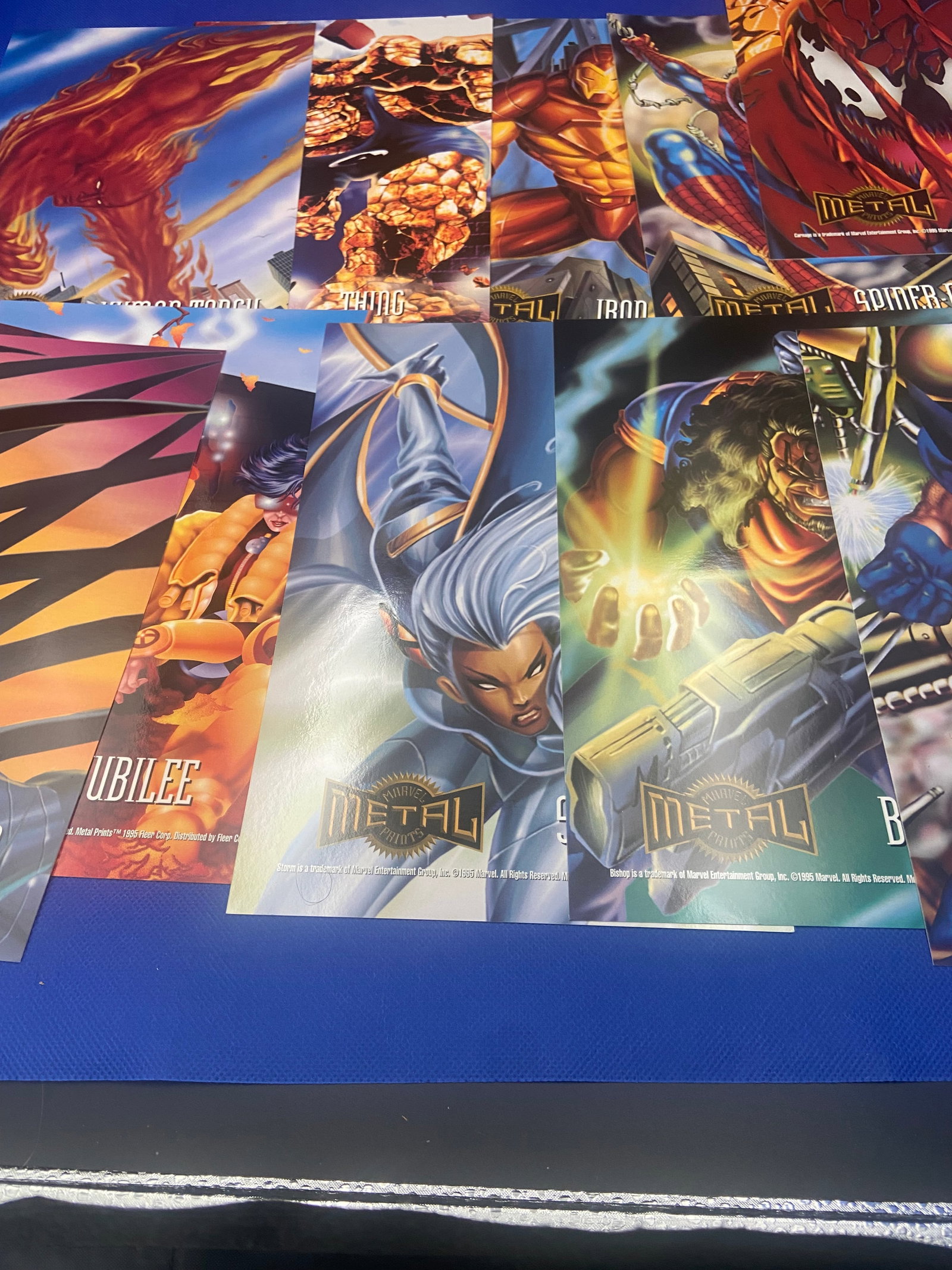 Marvel Metal Trading Cards - Lot Of 10 - 2