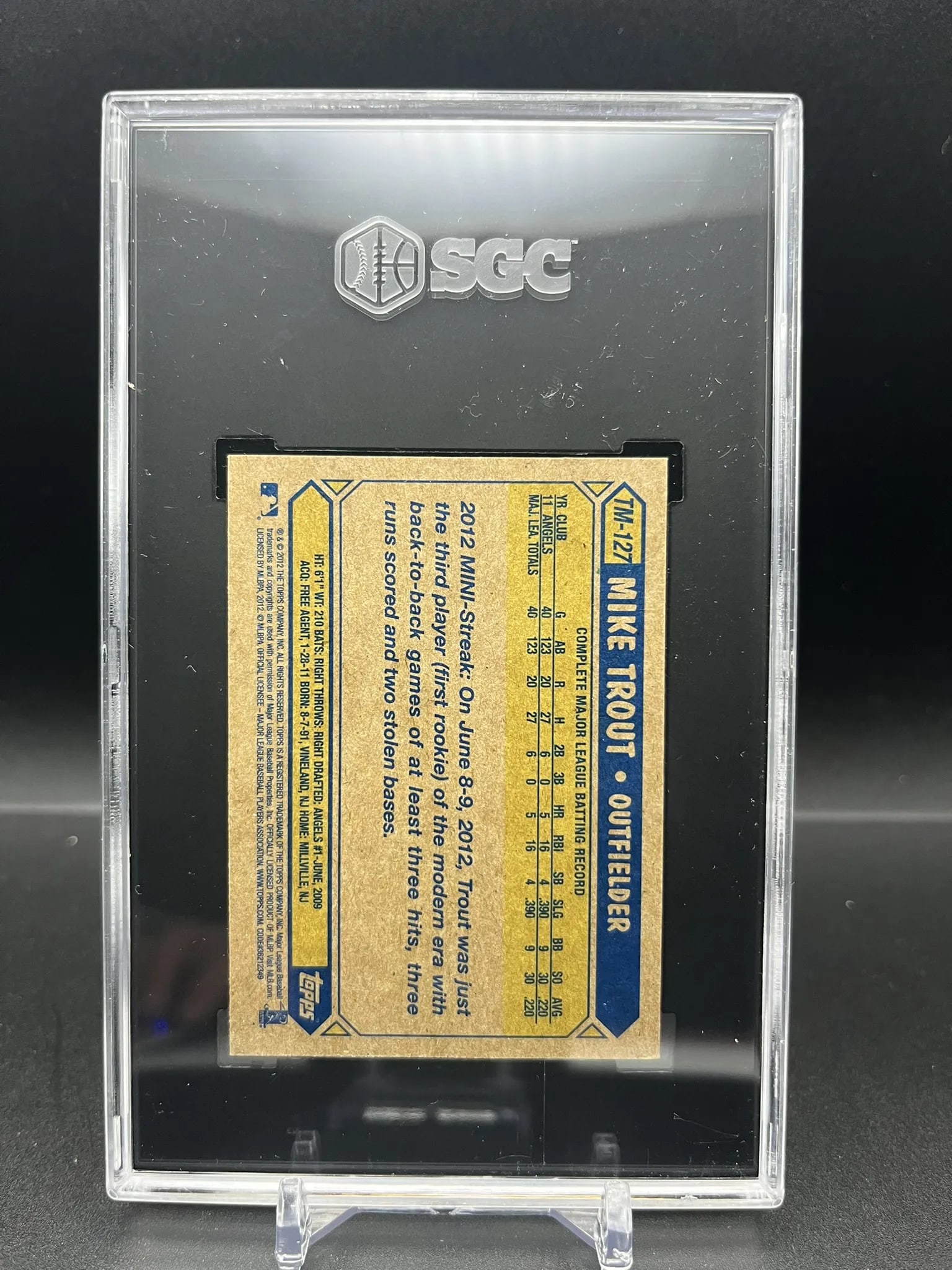 Mike Trout Graded Baseball Card - 2