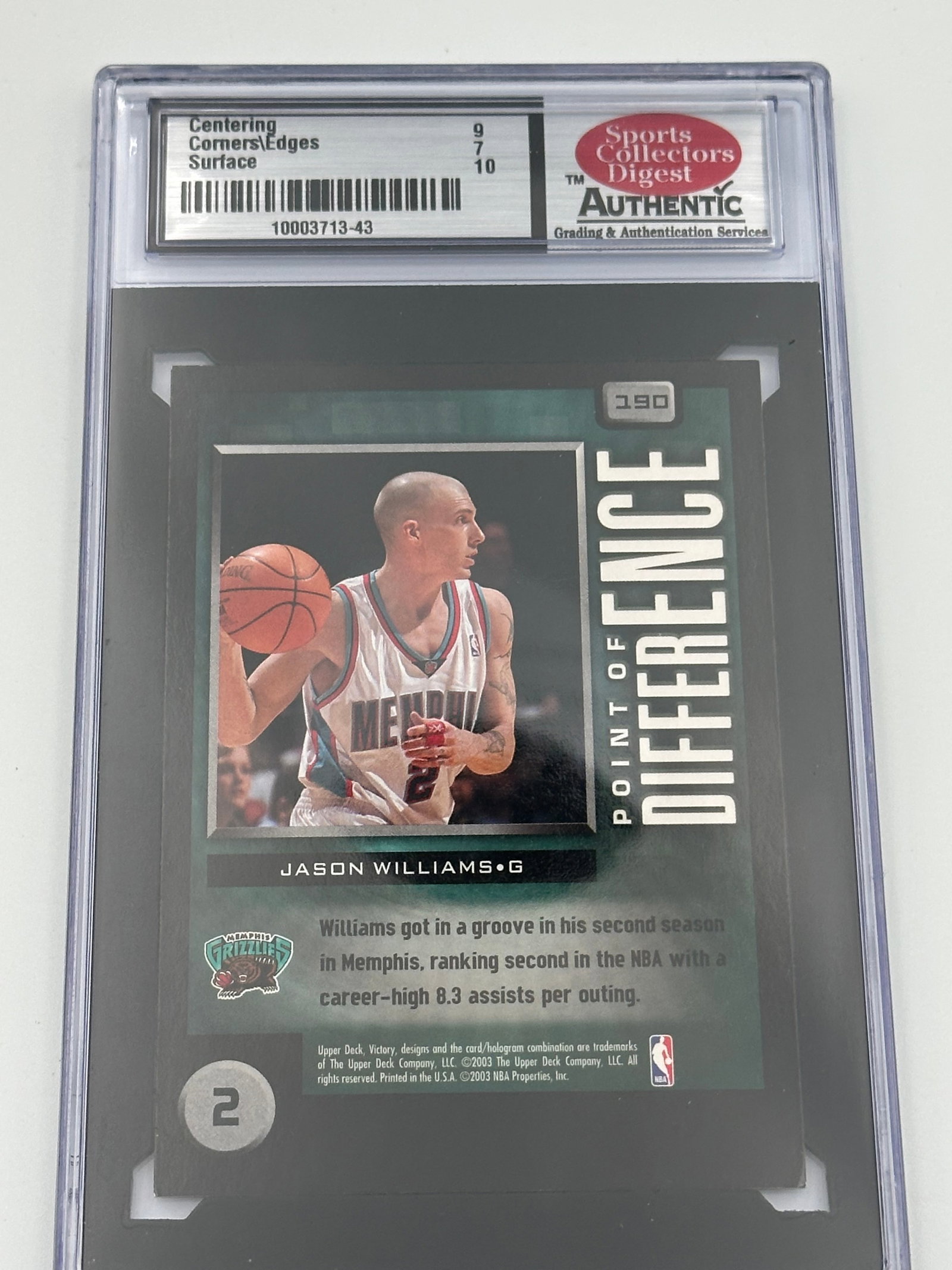Jason Williams Graded Basketball Trading Cards - 2