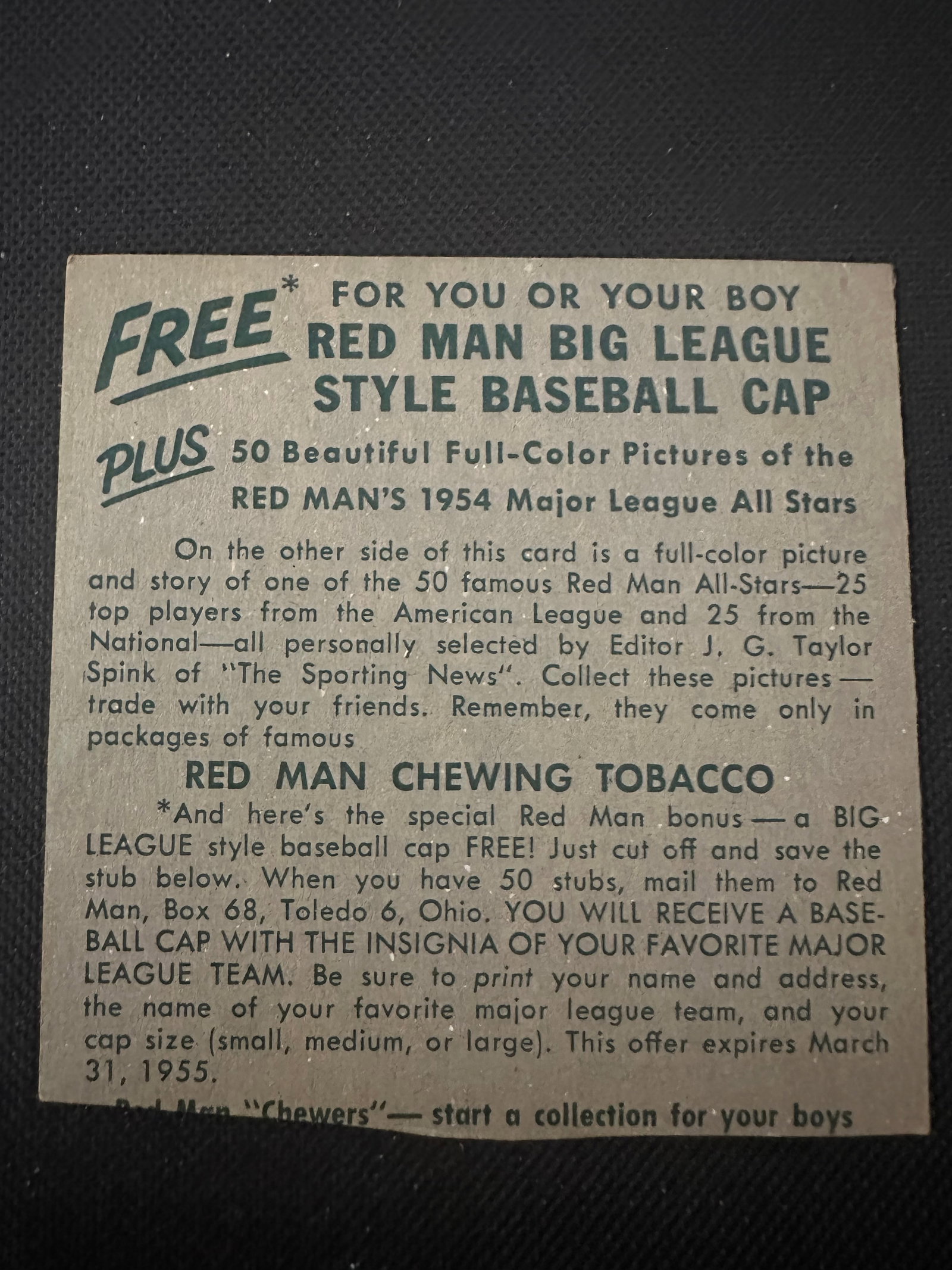 1952 Red Man Baseball Trading Cards - 2