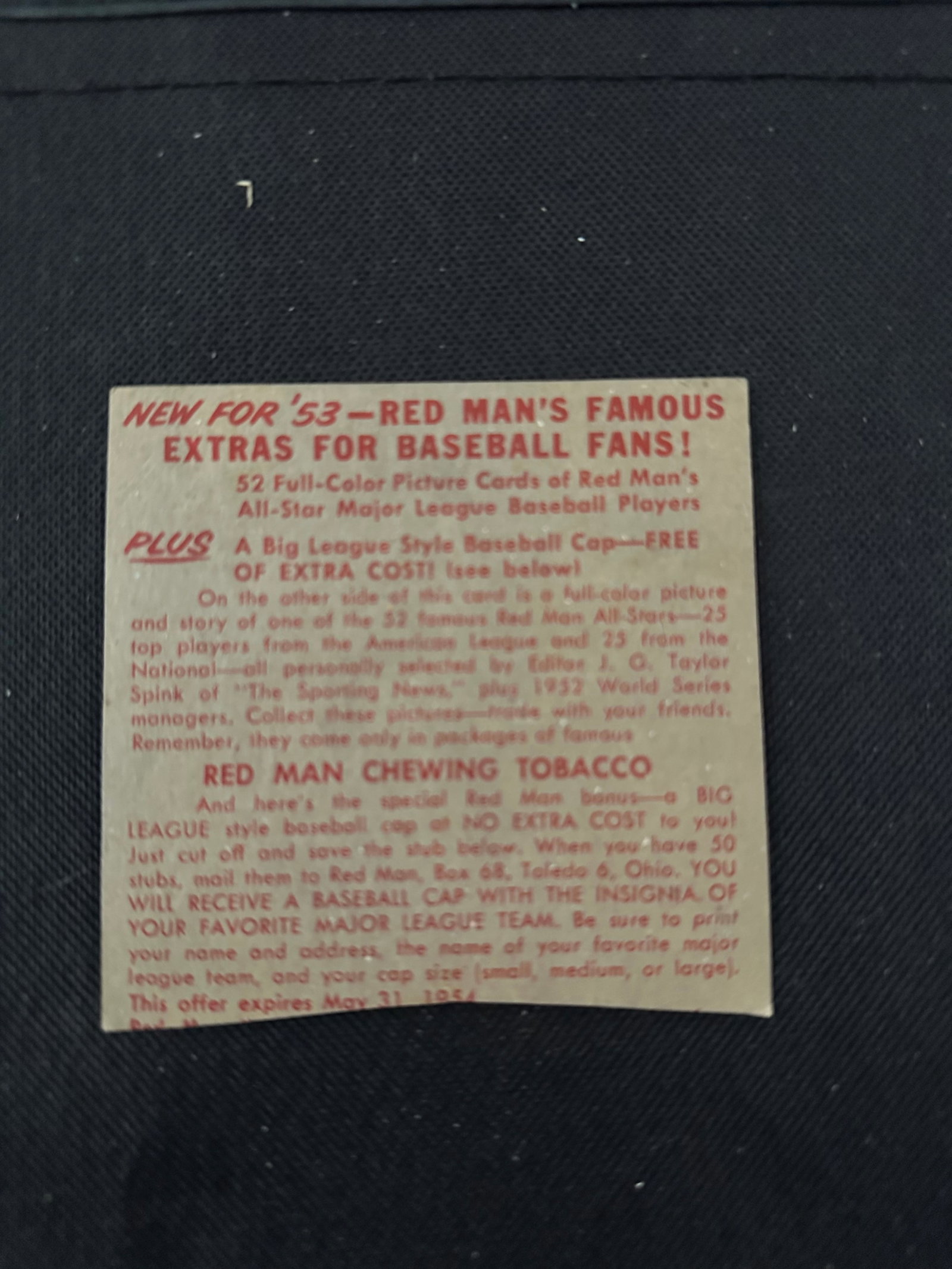 1952 Red Man Baseball Trading Cards - 2