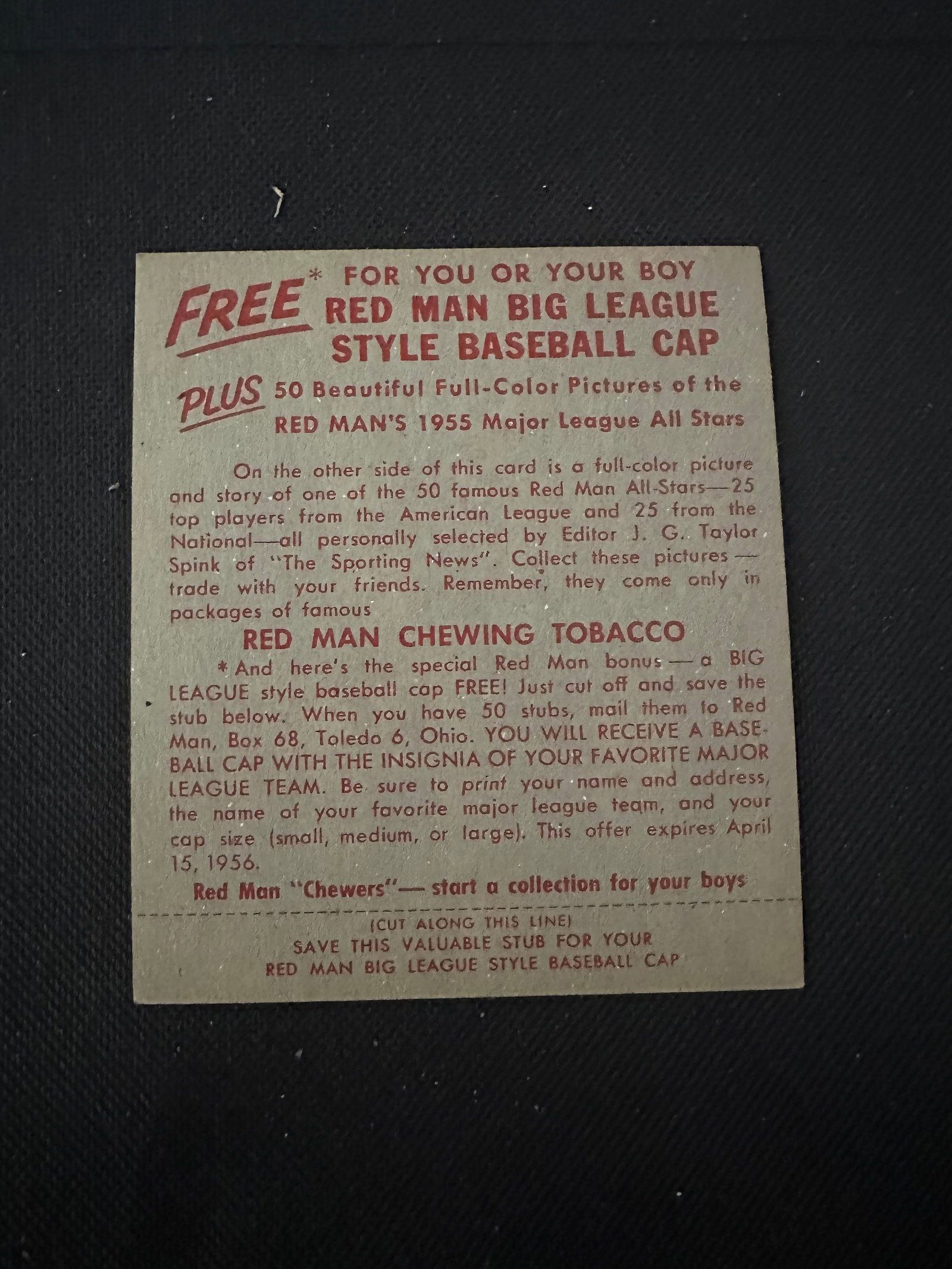 Rare -1952 Red Man Baseball Trading Cards - 2