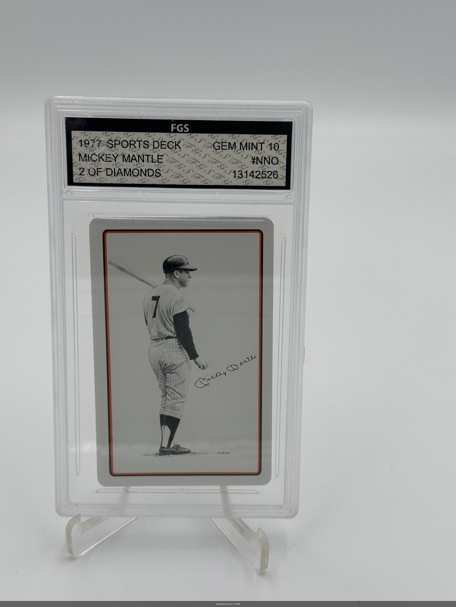 Mickey Mantle 1977 Sports Deck Card - Gem Mint 10 (1 of 2)