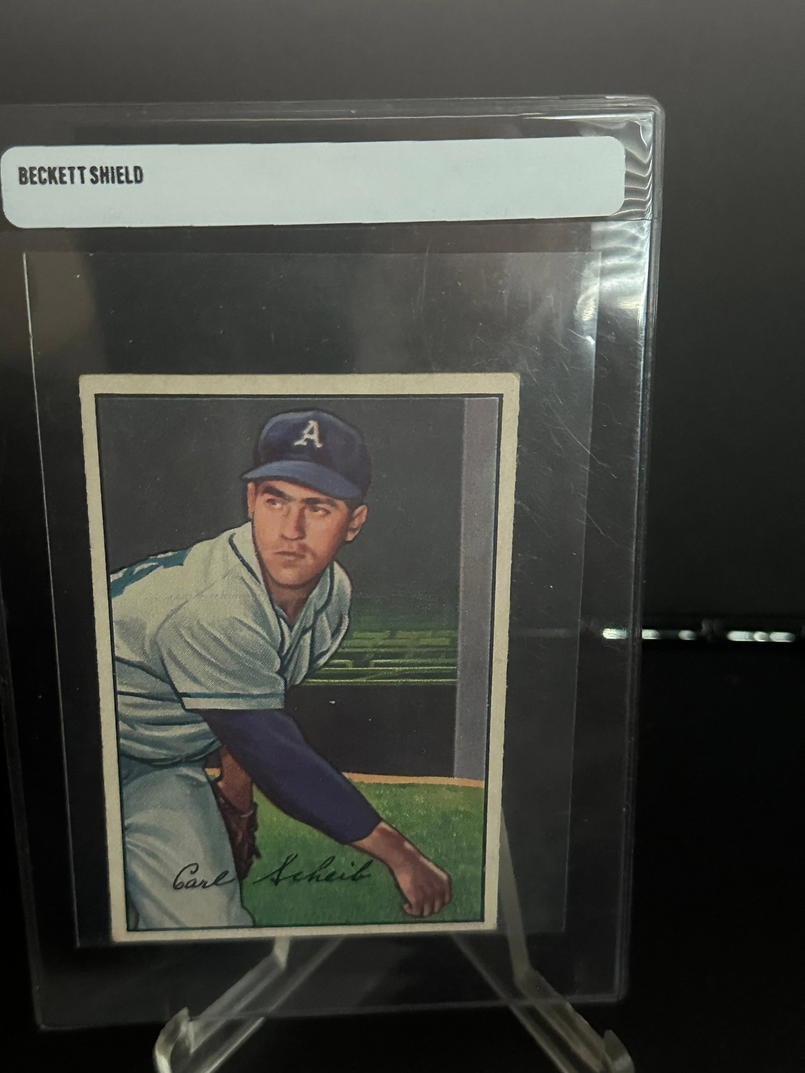 Carl Scheib 1952 Bowman Baseball Card (1 of 2)