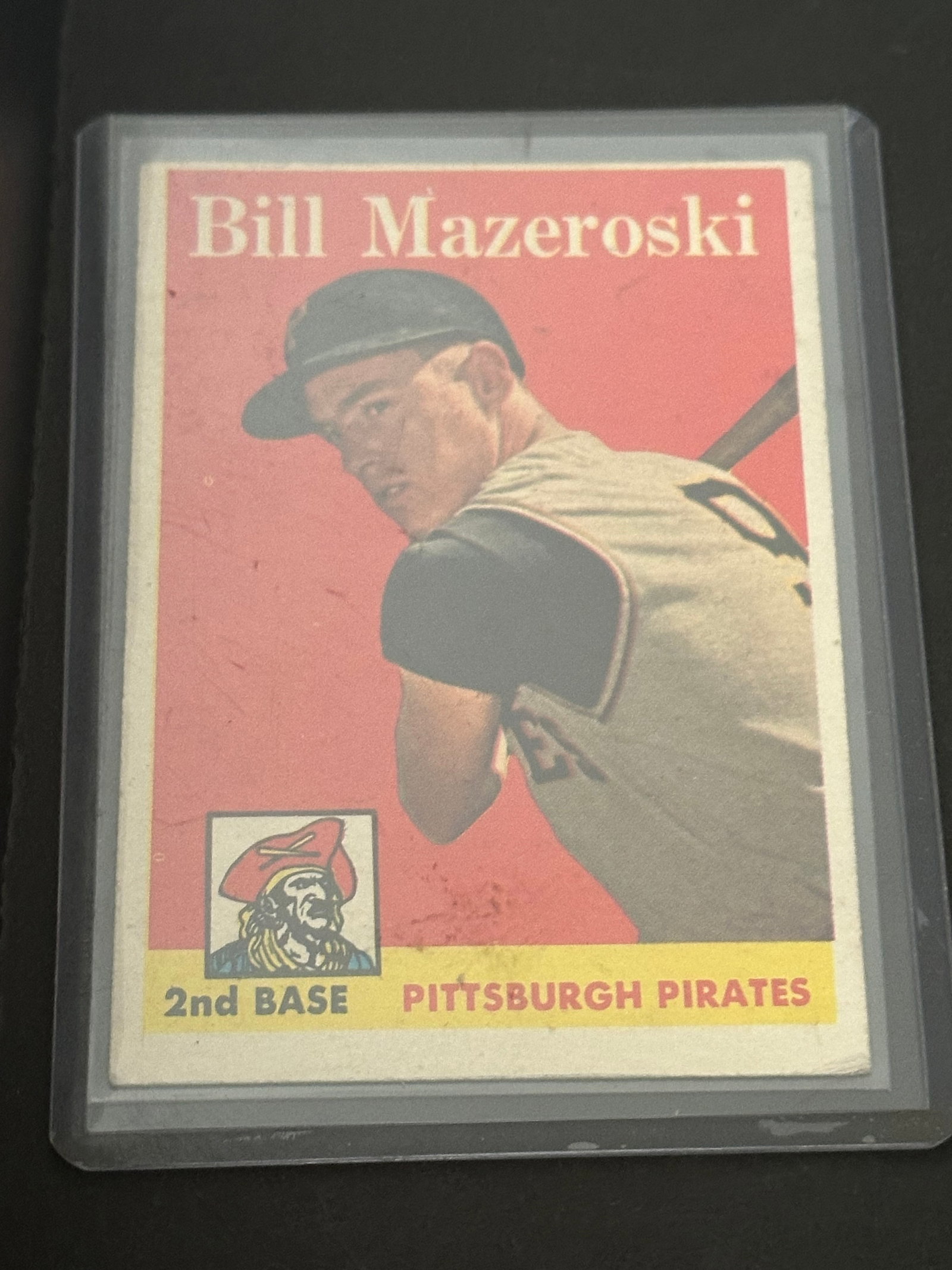 1958 Topps Bill Mazeroski Pittsburgh Pirates Baseball Card (1 of 2)