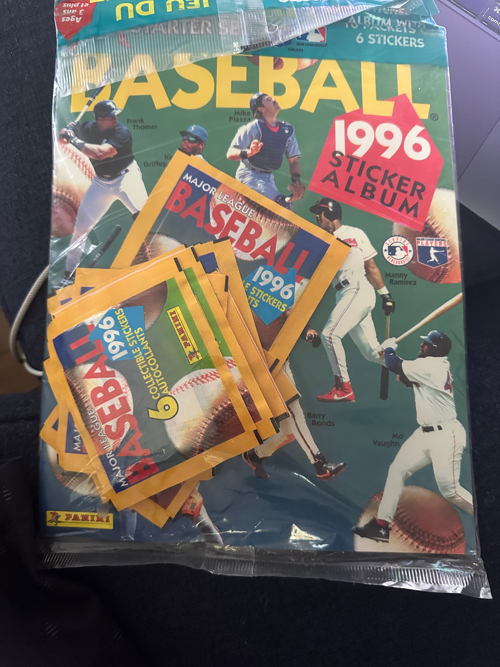 1996 Panini Baseball Sticker Collection Album Thomas, Griffey Jr, Piazza SEALED Sasquatch Pickers: 1996 Panini Baseball Sticker Collection Album Thomas, Griffey Jr, Piazza SEALED