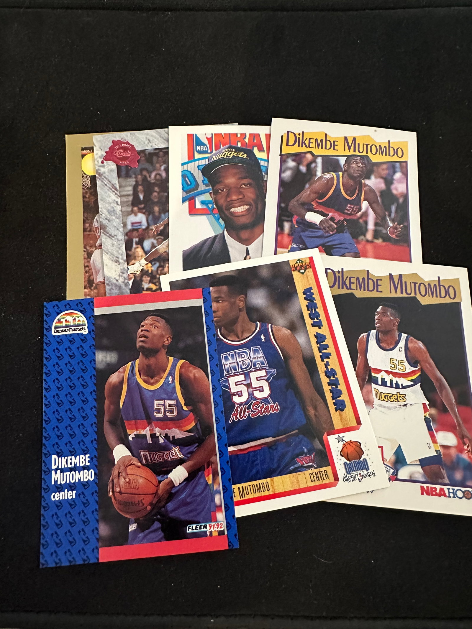 Dikembe Mutombo NBA Cards.: Dikembe Mutombo NBA Cards. Denver Nuggets & All-Star Card ..92 Olympics All In Great Condition.