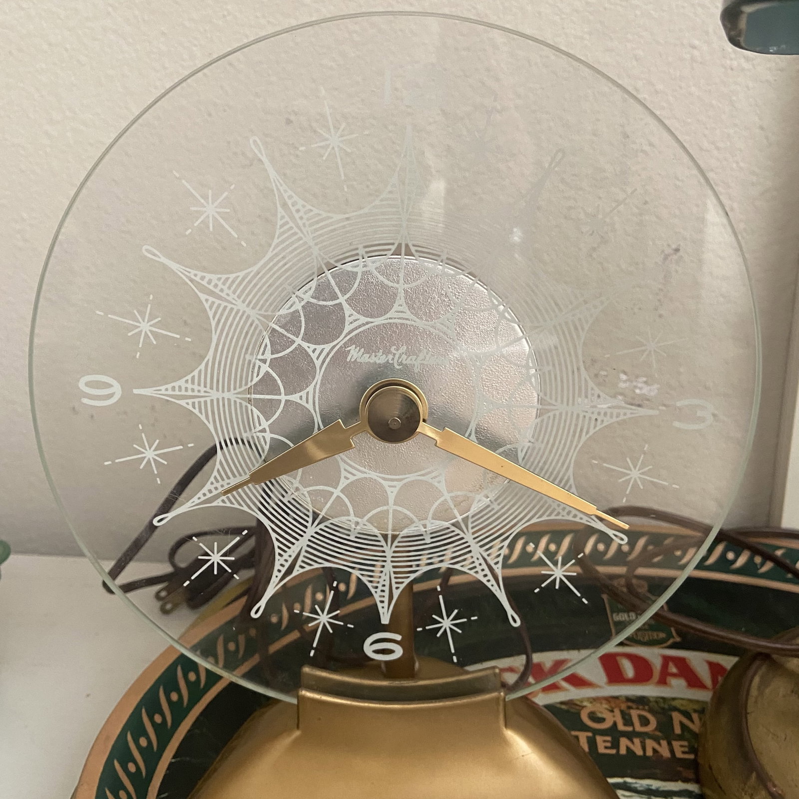 Mastercrafters Mid-century Glass Starburst Clock And Lamp - 2