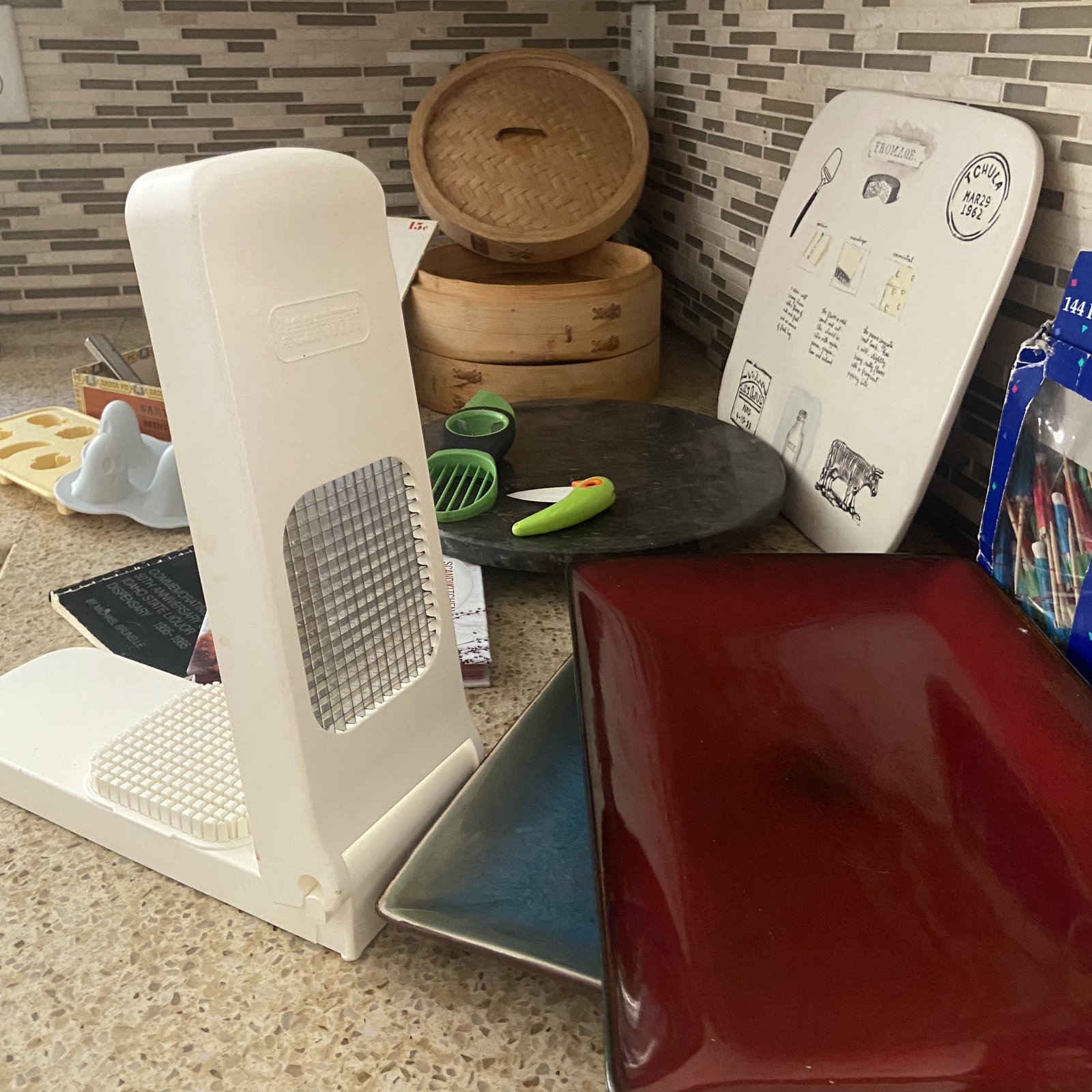 Appetizer's Delight Lot - LOCAL PICKUP ONLY: Local pickup only. Platters, Cheese board, Vegetable slicer, ice cube molds and more