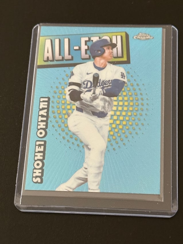 2025 Topps Chrome All-etch Shohei Ohtani #cae-: 2025 topps chrome all-etch shohei ohtani #cae-1. This insert card features shohei ohtani in his los angeles dodgers uniform
