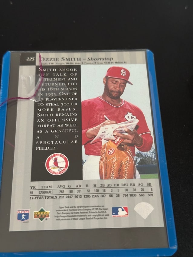 Ozzie Smith Card - 2