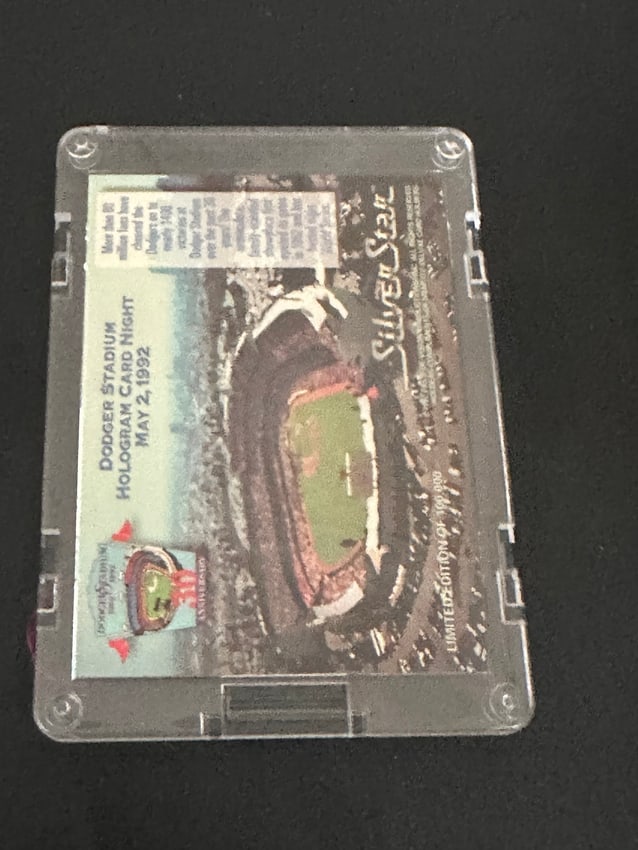 1992 Silverstar Holograms Card Commemorating The 30th Anniversary Of Dodger Stadium. - 2