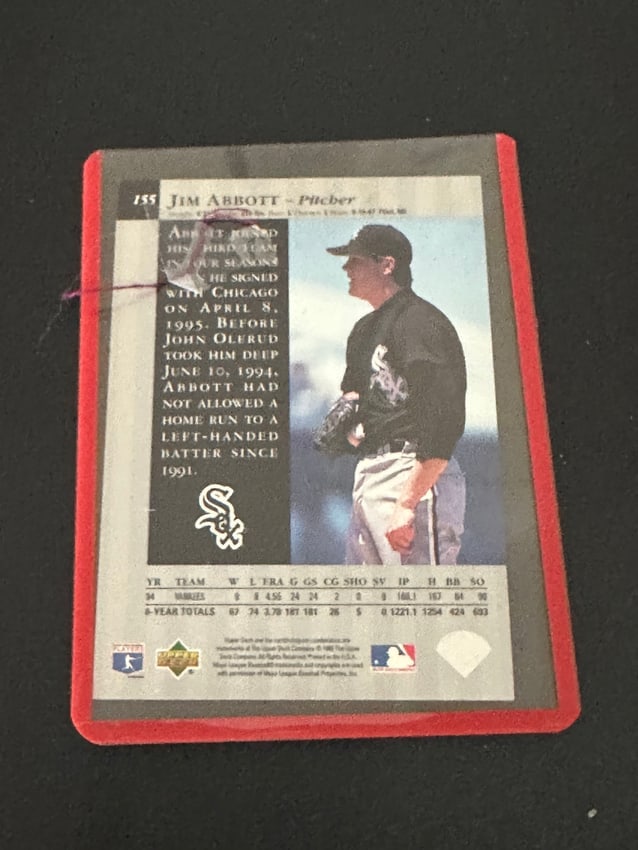 1995 Upper Deck Special Edition Jim Abbott #155 - 2