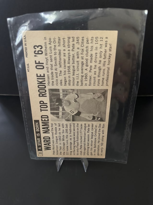 Giant 1964 Pete Ward Baseball Card - 2