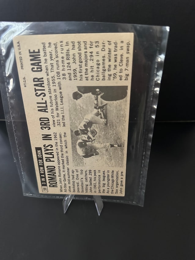 1964 Topps Giant John Romano Baseball Card - 2