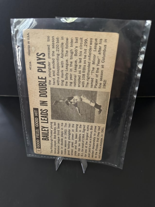 Bob Bailey 1964 Topps Giant Pittsburgh Pirates Bb Card #4 - 2