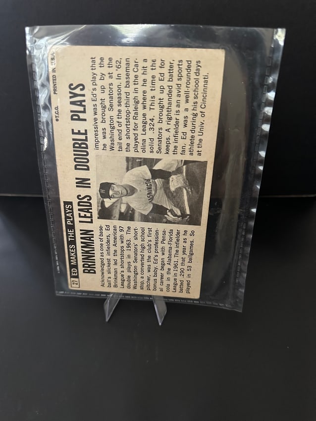 1964 Topps Giants Ed Brinkman #27 - 2
