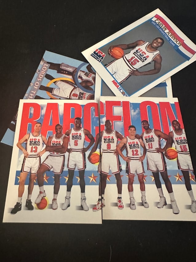1992 Dream Team Basketball Lot -: Includes m. Jordan and other high collectible cards - team photo