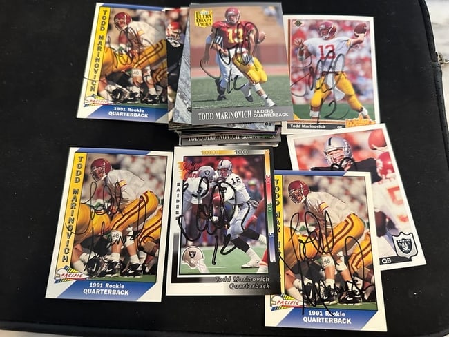 USC- Nfl Rare On Card Autographs - No Coas - Todd Marinovich (1 of 4)